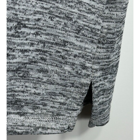 T by Talbots Tunic Top Women’s Sz L Gray Marled Knit 3 Button Back Side Slit Hem - Picture 7 of 12